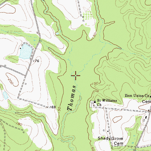 Topographic Map of Douglas Branch, GA
