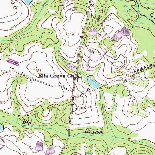 Topographic Map of Ella Grove School (historical), GA