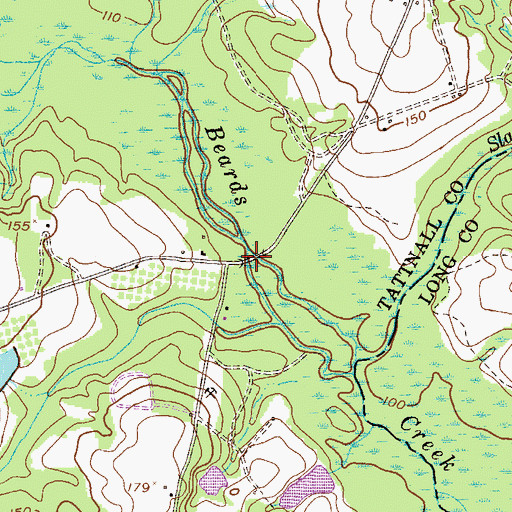 Topographic Map of Flat Ford Bridge, GA