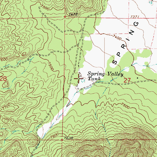 Topographic Map of Spring Valley Tank, AZ