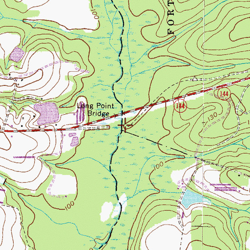 Topographic Map of Long Point Ford, GA