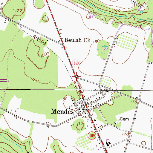 Topographic Map of Purvis (historical), GA