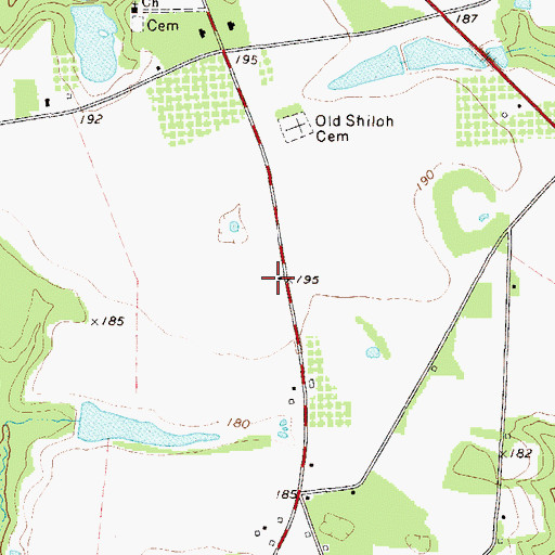 Topographic Map of Shiloh School (historical), GA
