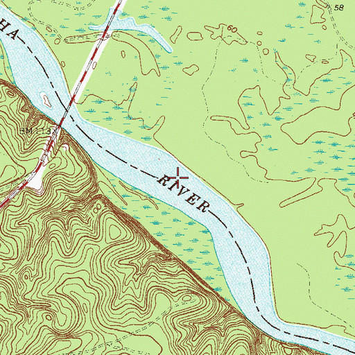 Topographic Map of Staffords Ferry (historical), GA