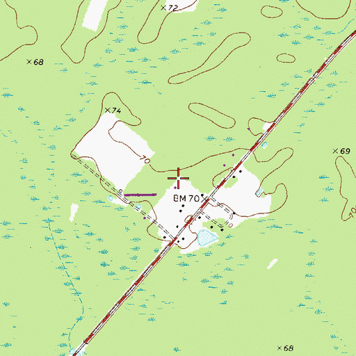 Topographic Map of Stanfield Cemetery, GA