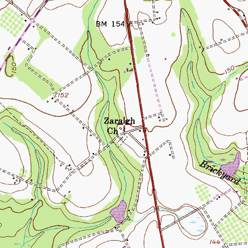 Topographic Map of Zaraigh School (historical), GA