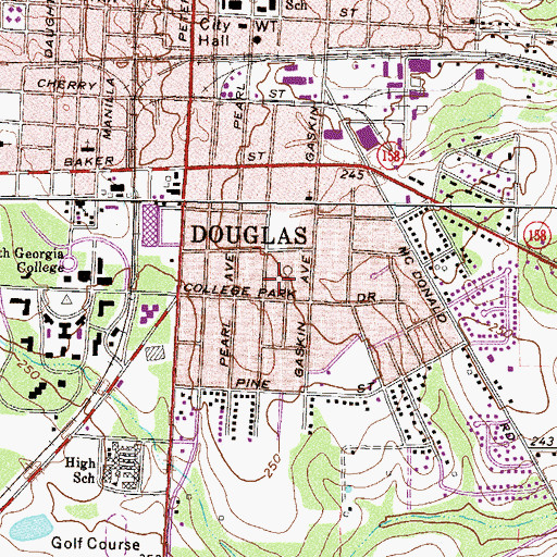 Topographic Map of Church of God (historical), GA
