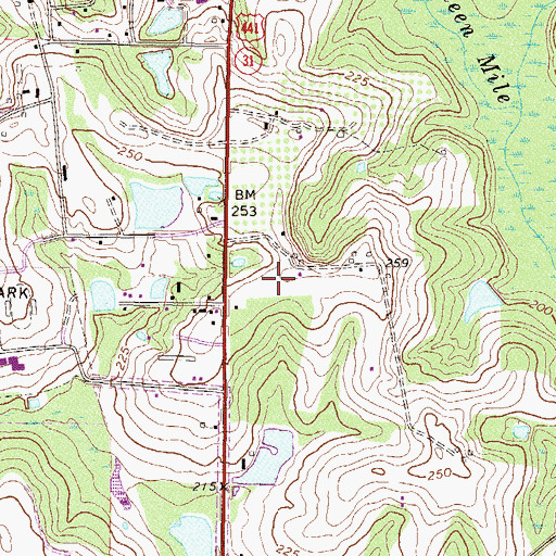 Topographic Map of Coffee County, GA