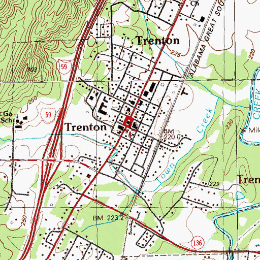 Topographic Map of Church of Christ, GA