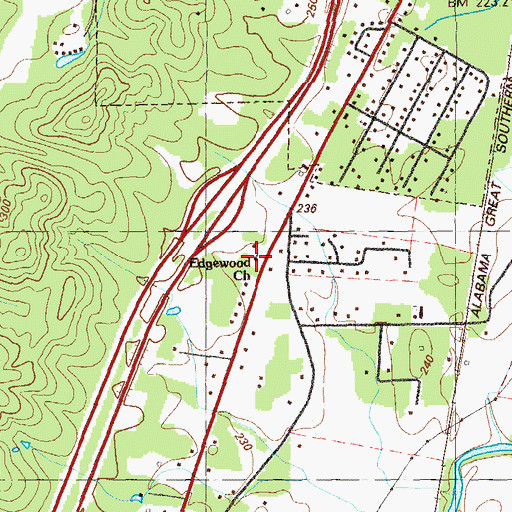 Topographic Map of Edgewood Missionary Baptist Church, GA