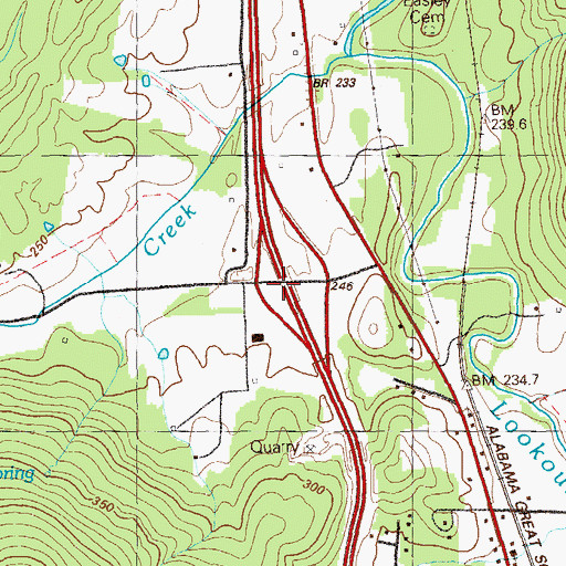 Topographic Map of Exit One, GA