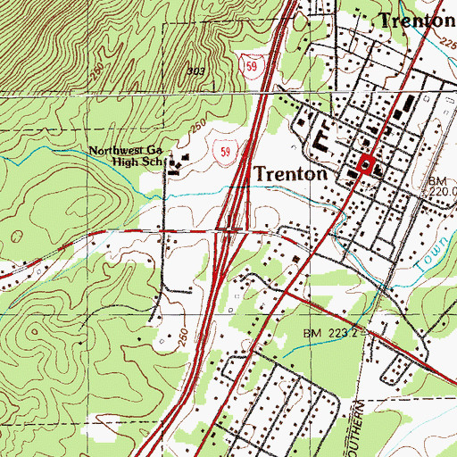 Topographic Map of Exit Two, GA