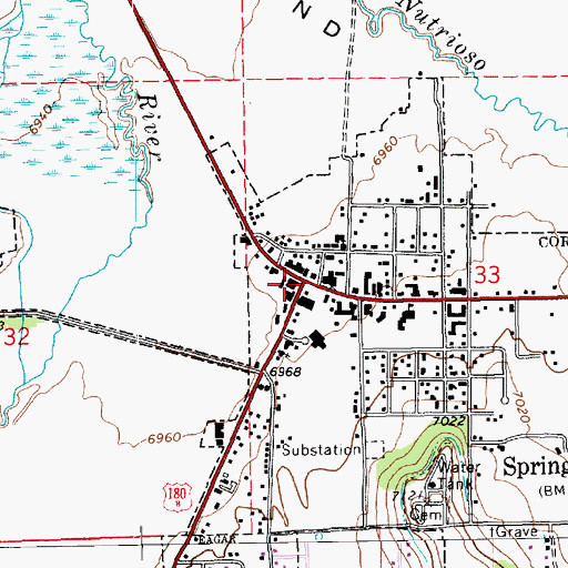 Topographic Map of Springerville, AZ