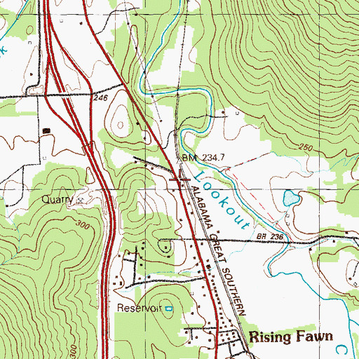 Topographic Map of Rising Fawn Church of God, GA