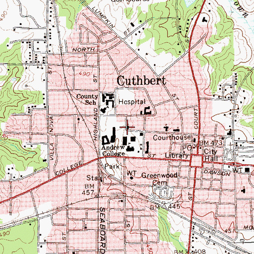 Topographic Map of Friendship Baptist Church, GA