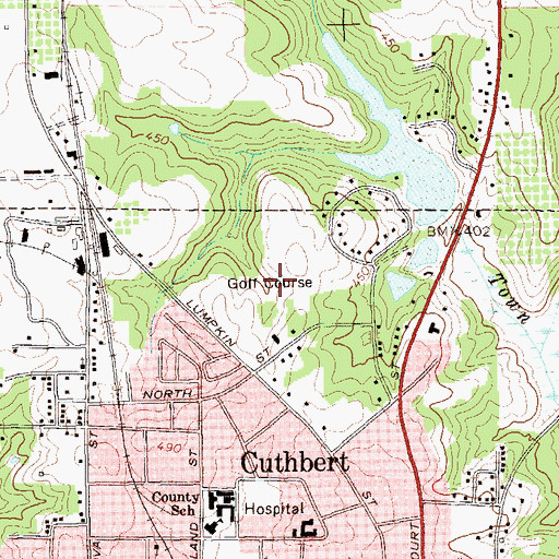 Topographic Map of Randolph Country Club, GA