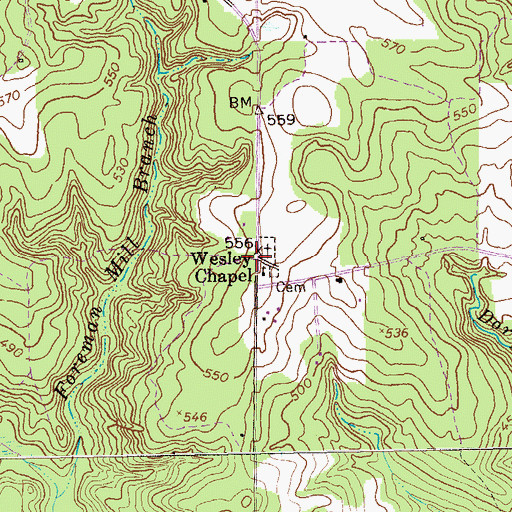 Topographic Map of Beatrice, GA