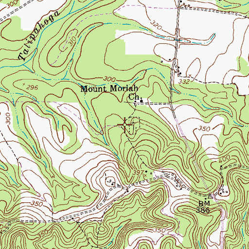 Topographic Map of Mount Moriah School (historical), GA