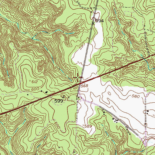 Topographic Map of Oak Grove School (historical), GA