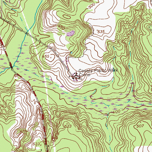 Topographic Map of Stewart County Prison Farm, GA