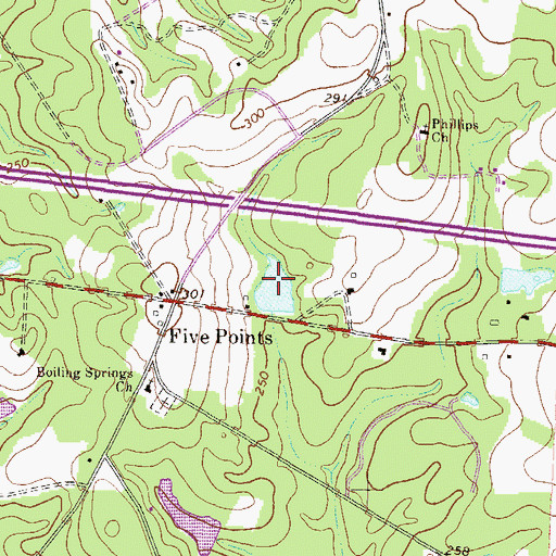 Topographic Map of Courson Pond, GA