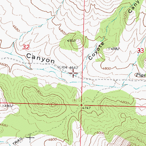 Topographic Map of Coyote Canyon, AZ