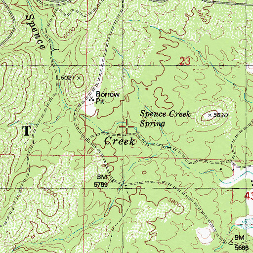 Topographic Map of Spruce Creek Spring, AZ