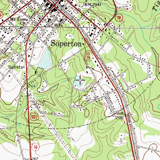Topographic Map of Sparks Pond, GA