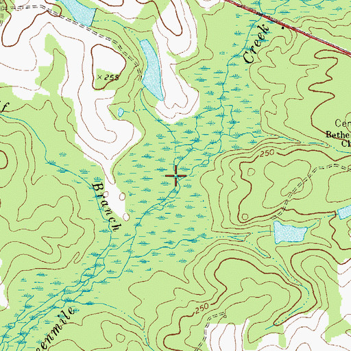 Topographic Map of George L Smith II State Park, GA