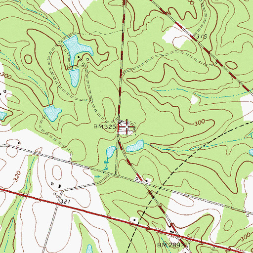 Topographic Map of Roundtree Grove Cemetery, GA