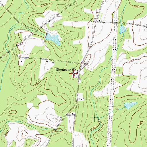 Topographic Map of Ebenezer Cemetery, GA