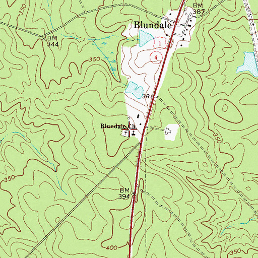 Topographic Map of Blundale Cemetery, GA