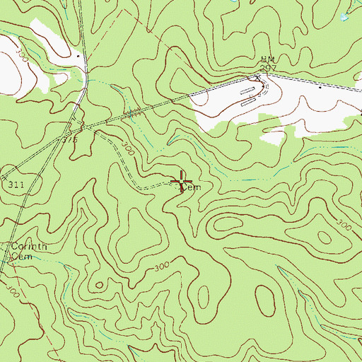 Topographic Map of McKinzie Cemetery, GA