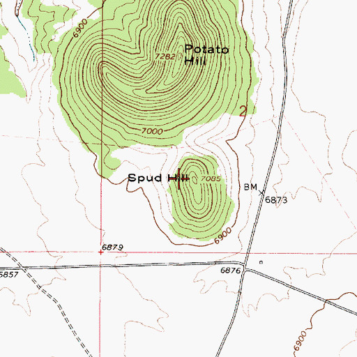 Topographic Map of Spud Hill, AZ