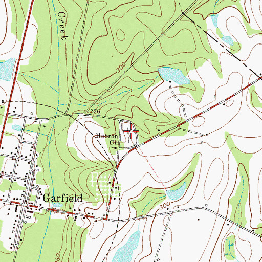 Topographic Map of Hebron Cemetery, GA