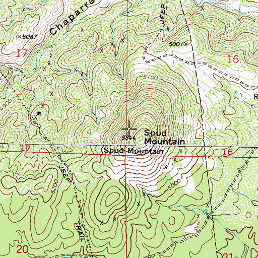 Topographic Map of Spud Mountain, AZ