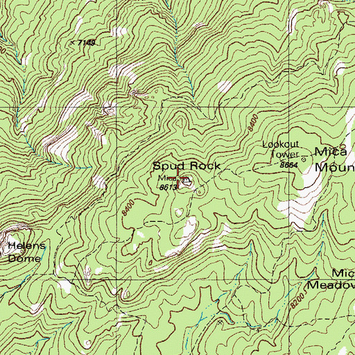 Topographic Map of Spud Rock, AZ