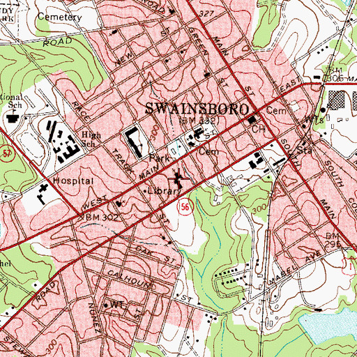 Topographic Map of First Methodist Church, GA
