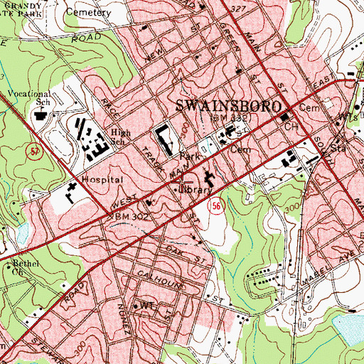 Topographic Map of Powell Smith Hospital (historical), GA