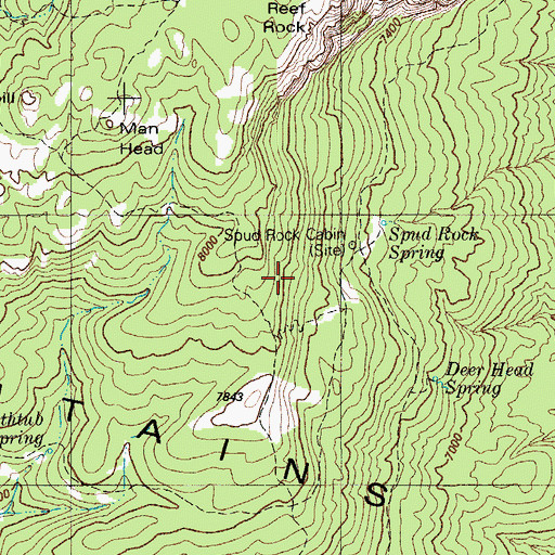 Topographic Map of Spud Rock Cabin, AZ