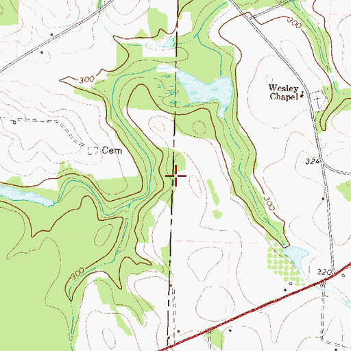 Topographic Map of Cedar Creek Church (historical), GA