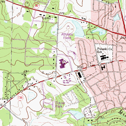 Topographic Map of Hawkinsville High School, GA