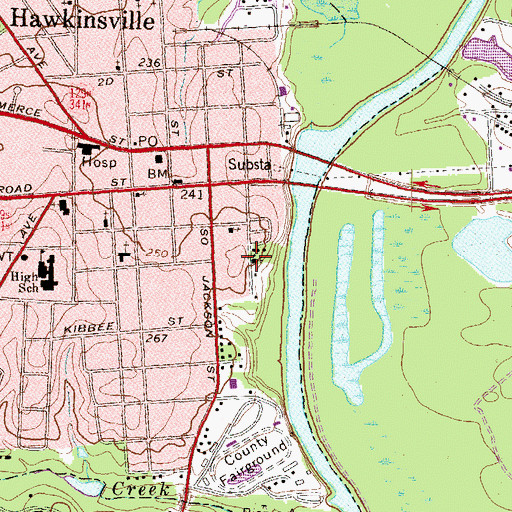 Topographic Map of Riverside Baptist Church, GA