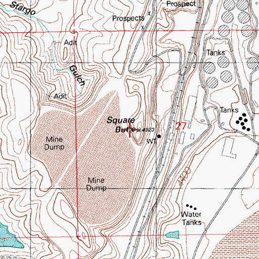 Topographic Map of Square Butte, AZ