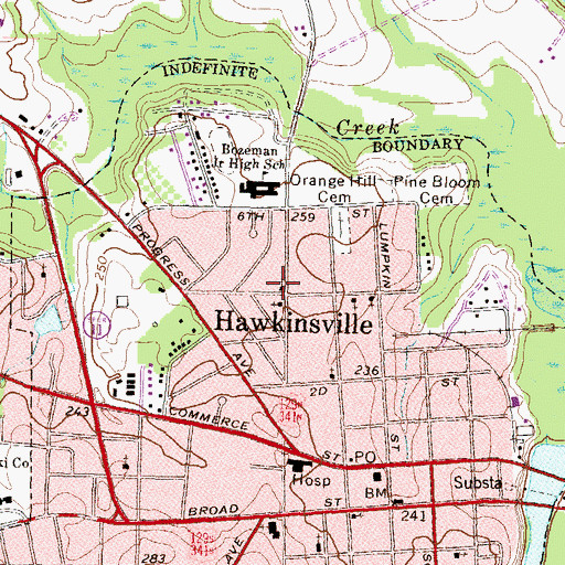 Topographic Map of Saint Philip Episcopal Church, GA