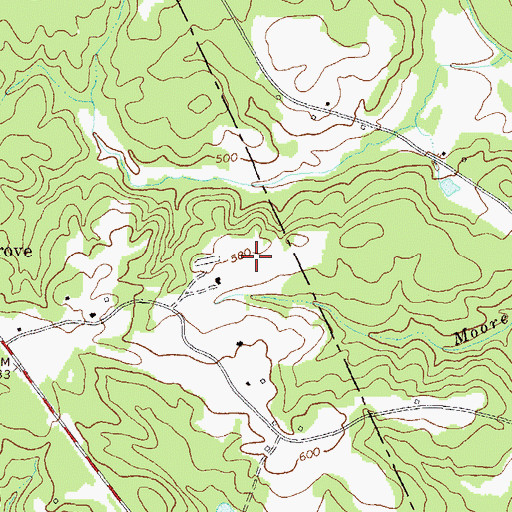 Topographic Map of Carters Grove Cemetery, GA