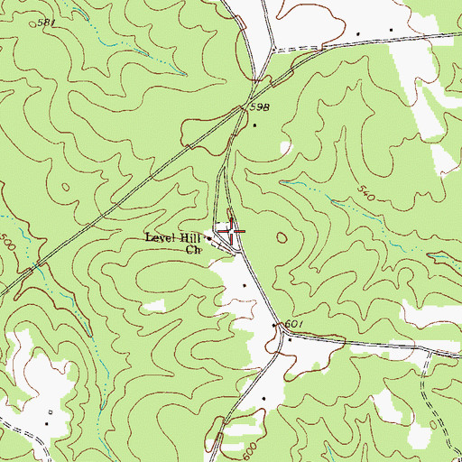Topographic Map of Greater Level Hill Cemetery, GA
