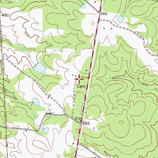 Topographic Map of Pittman Cemetery, GA