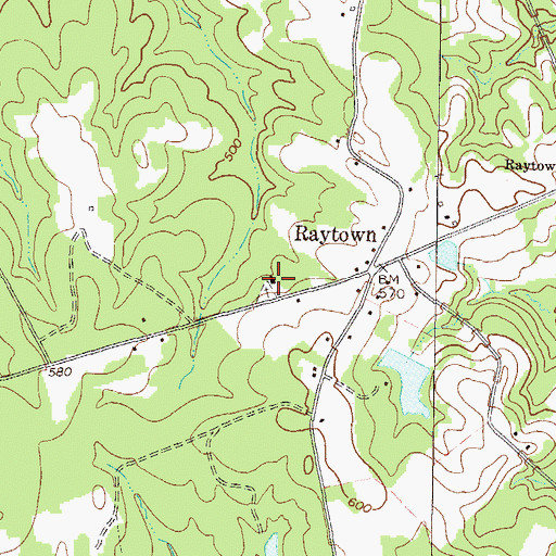Topographic Map of Raytown Baptist Church, GA