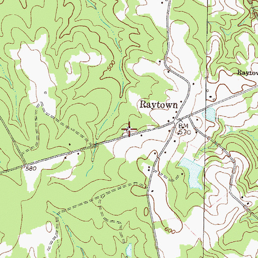 Topographic Map of Raytown Cemetery, GA